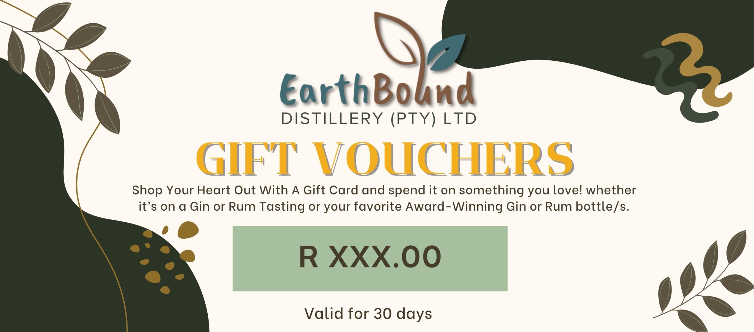 Gift Voucher Earthbound Distillery (Pty) Ltd